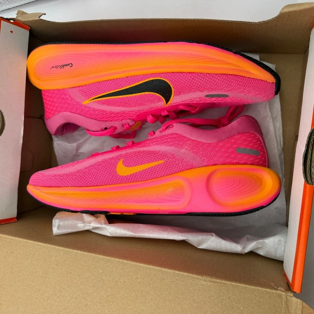 Nike Stellar Ride Shoes Kids Size 5Y Pink Black Running HQ3266-603